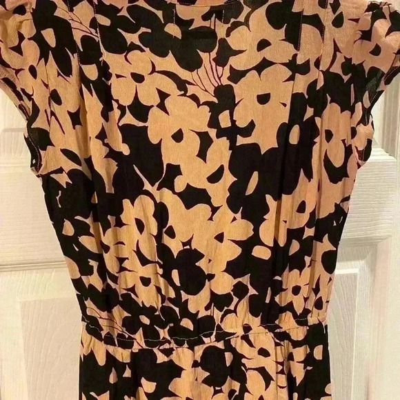 Urban outfitters‎ Womens midi pullover dress cap sleeve black tan xs Tempo Crepe - Picture 14 of 15